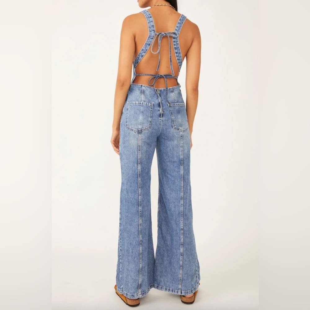 We The Free Blue Denim Jumpsuit - Picture 3 of 4